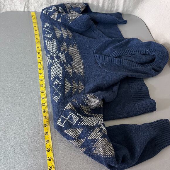 Vintage American Eagle Mens Aztec Hooded Sweater Size M Southwestern Western - Picture 7 of 9